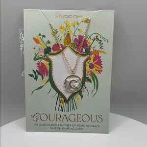 1208. Studio Oh! Gold Courageous Initial C  Necklace
